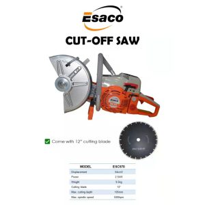 ESACO GASOLINE CUT-OFF SAW 12″ (POWER CUTTER) C/W BLADE 12″