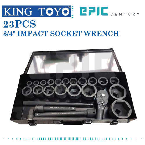 Kingtoyo 23Pcs 3/4″Dr Socket Set