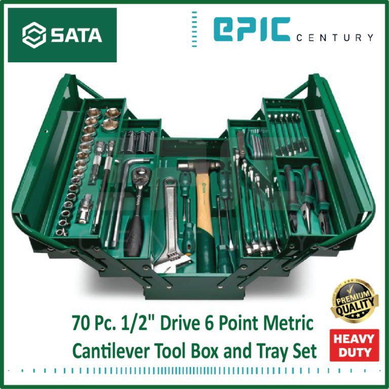 SATA 95104A-70 1/2″Dr Cantilever Mechanic Tool Chest Set 70pcs- 6PT or 12PT