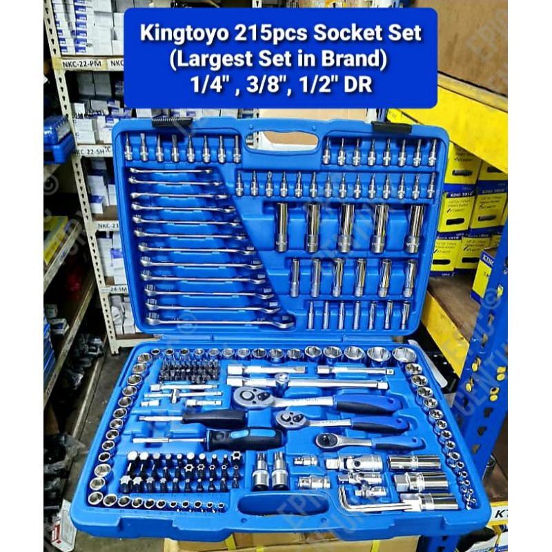 King Toyo 215Pcs Socket Wrench Set (Kt-4215K) Largest Size In Brand / KingQueen 144Pcs Socket set [NEW ARRIVAL]