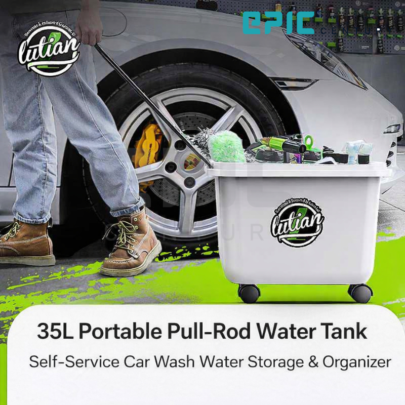 LUTIAN Car Wash Tools PRO Series | 35L Storage Water Tank / 13L Bucket Grit Guard / Foldable Storage Caddy