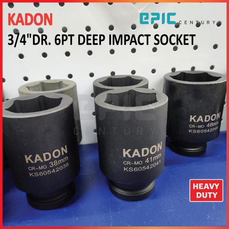 KADON 3/4″DR. 6PT (STANDARD / DEEP) IMPACT SOCKET (HEAVY DUTY) 17-65MM