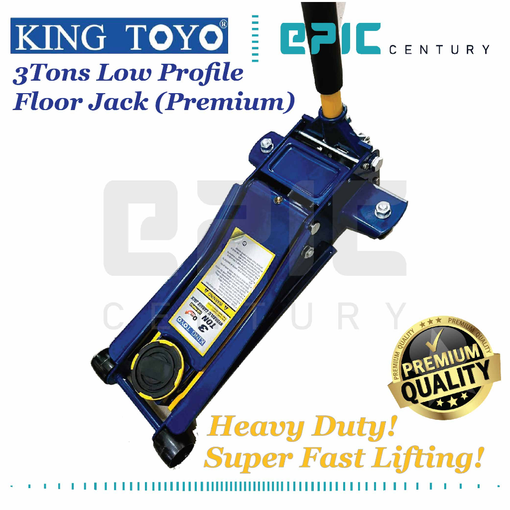 Kingtoyo 3 Ton Low Profile Floor Jack (Heavy Duty Service Jack)