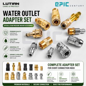 Lutian 1/4 Quick-Connect Nozzle Inlet and Outlet Self-Locking Quick-Connect 4/6 Inch Nipple M22 to 3/8 Adapter Car W