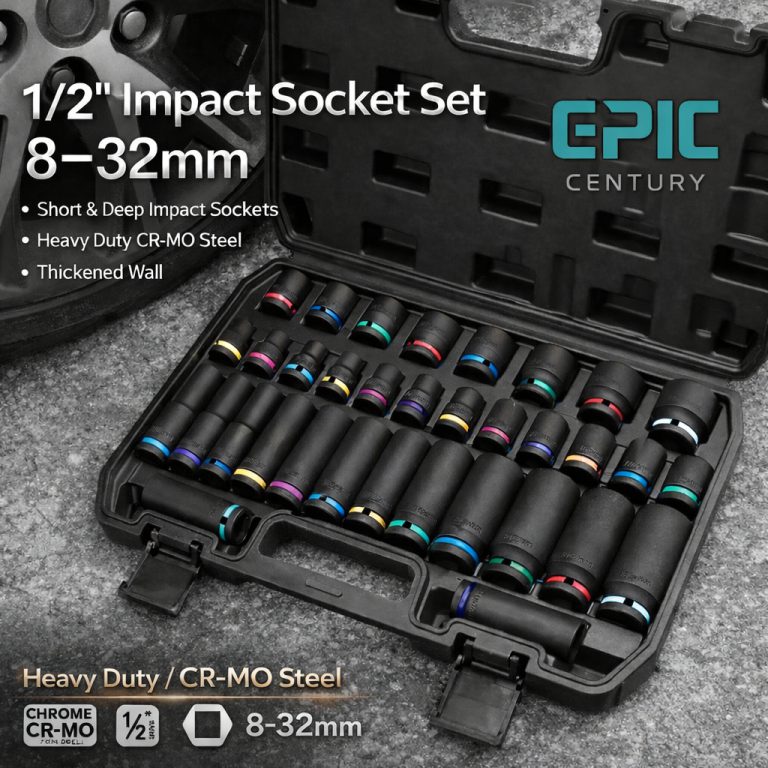 EPIC 1/2″DR, 6PT IMPACT SOCKET SET 16PCS & 35PCS ( CR-MO)