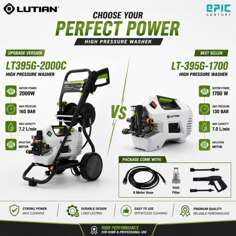 Lutian High Pressure Cleaner 130 Bar / 160 Bar , 7Liter/Min , P6 Pro (Mesin Cuci Kereta / Water Jet)